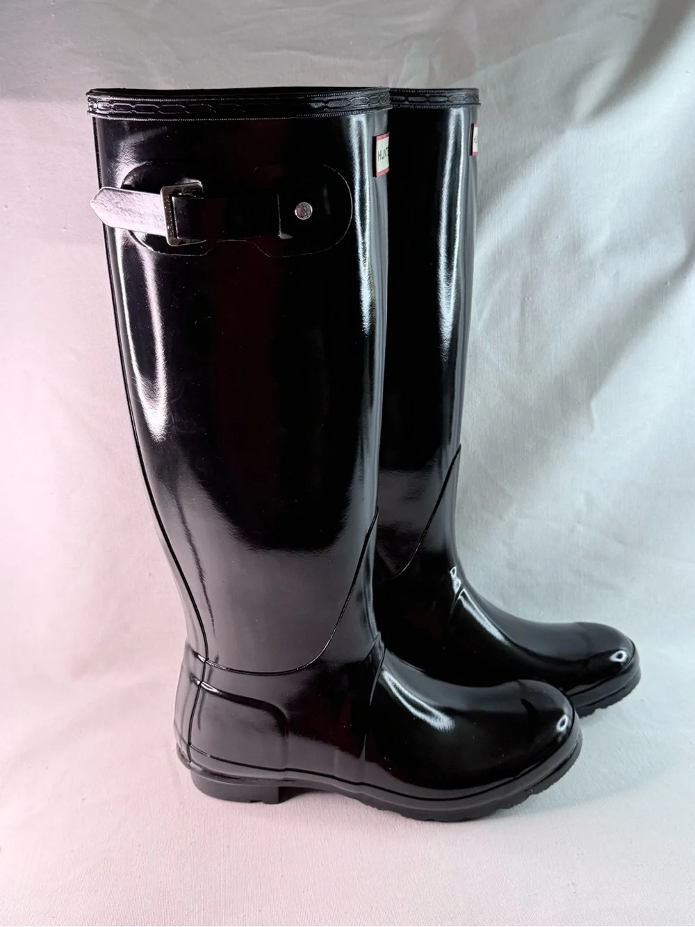 Original Hunter Women's Tall Gloss Rain Boots - Black Size 8